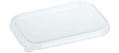 Set Menüschalen weiß mit Deckel PLA transparent 850ml